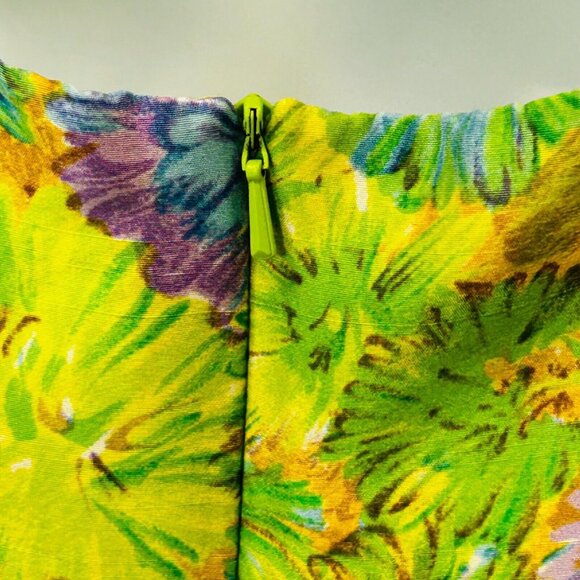 Kelly and Diane Floral Slip Dress Size 2 Green Blue Spaghetti Strap Back Zip - Picture 11 of 13